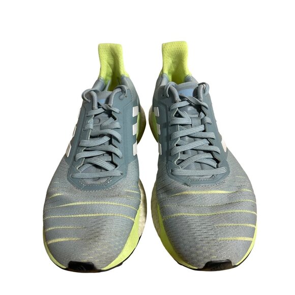 Adidas Solar Glide Boost Running Shoes Womens Size 8.5 Grey & Neon Yellow - Picture 2 of 12
